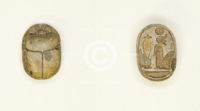Scarab: Seated Ptah, Egypt, New Kingdom, Ramesside Period, Dynasties 19-20 (about 1295-1069 BCE). Creator: Unknown.