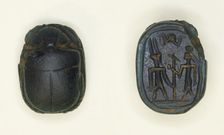 Scarab: Two Standing Deities, Egypt, New Kingdom, Dynasties 18-20 (about 1550-1069 BCE). Creator: Unknown