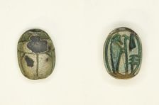 Scarab: The God Ptah with Ma’at Feather and Djed-Pillar, Egypt, New Kingdom, Ramesside Period... Creator: Unknown