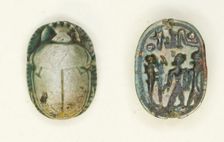 Scarab: The God Ptah with a Standing King and the Name of Usermaatra Setepenra (Ramesses II)... Creator: Unknown