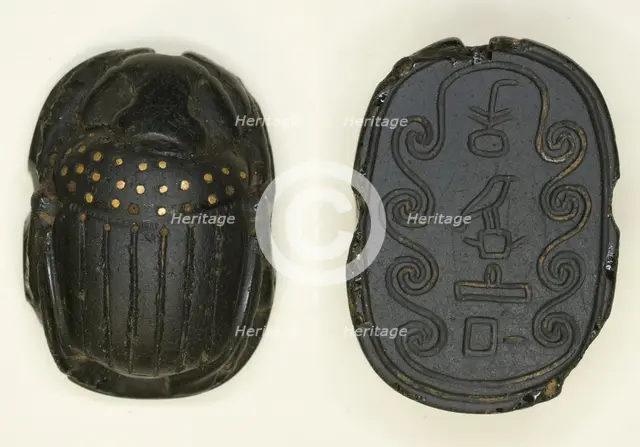 Scarab: Title and Personal Name (?), Egypt, Middle Kingdom, Dynasties 11-14 (about 2055-1650 BCE). Creator: Unknown.