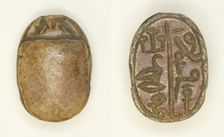 Scarab: Title (Seal-Bearer of the King of Lower Egypt, Overseer of Sealed Goods) and Personal... Creator: Unknown