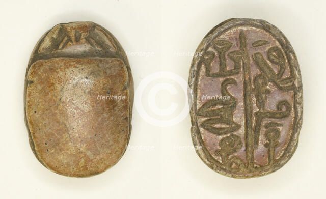 Scarab: Title (Seal-Bearer of the King of Lower Egypt, Overseer of Sealed Goods) and Personal... Creator: Unknown.
