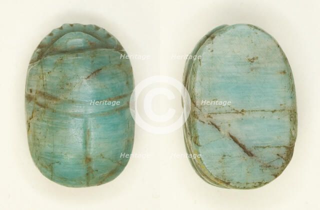 Scarab: Uninscribed, Egypt, Middle Kingdom (?), Dynasties 11-12 (about 2055-1773 BCE). Creator: Unknown.