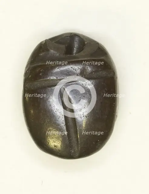 Scarab: Uninscribed, Egypt, Middle Kingdom-Late Period, Dynasties 12-26 (about 1985-525 BCE). Creator: Unknown.