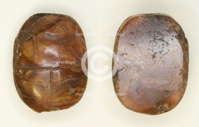 Scarab: Uninscribed, Egypt, Middle Kingdom-Late Period, Dynasties 12-26 (about 1985-525 BCE). Creator: Unknown.