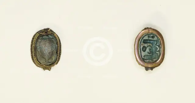 Scarab: Winged Scarab Beetle with Hieroglyphs, Egypt, New Kingdom, Dynasties 18-20 (abt 1550... Creator: Unknown.