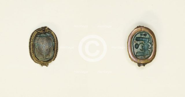 Scarab: Winged Scarab Beetle with Hieroglyphs, Egypt, New Kingdom, Dynasties 18-20 (abt 1550... Creator: Unknown.