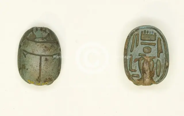 Scarab: Wish Formula (?), Egypt, Middle Kingdom-New Kingdom, Dynasties 18-20 (abt 1550-... Creator: Unknown.
