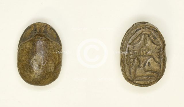 Scarab: Wish Formula (?), Egypt, New Kingdom-Late Period, Dynasties 18-26 (about 1550-525 BCE). Creator: Unknown.