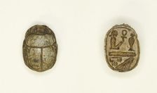 Scarab: Wish Formula (?), Egypt, New Kingdom-Late Period, Dynasties 18-26 (about 1550-525 BCE). Creator: Unknown