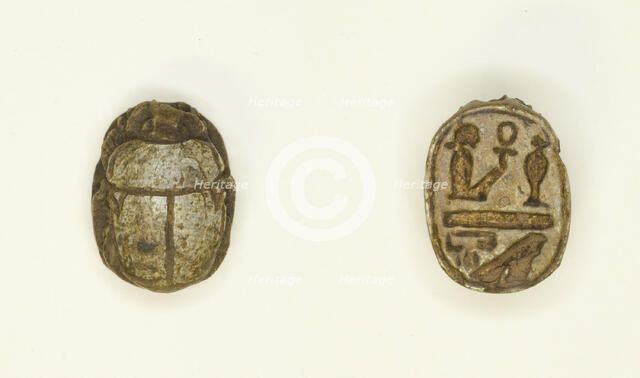 Scarab: Wish Formula (?), Egypt, New Kingdom-Late Period, Dynasties 18-26 (about 1550-525 BCE). Creator: Unknown.