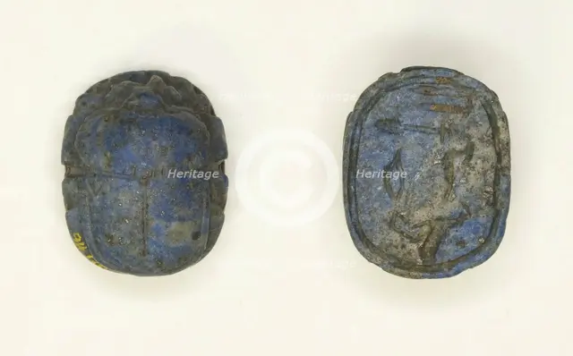 Scarab with Hieroglyphs, Egypt, Third Intermediate Period-Late Period, Dynasty 21-26 (abt 1069... Creator: Unknown.