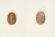 Scarab with Hieroglyphs, Egypt, Third Intermediate Period-Late Period, Dynasties 21/30... Creator: Unknown