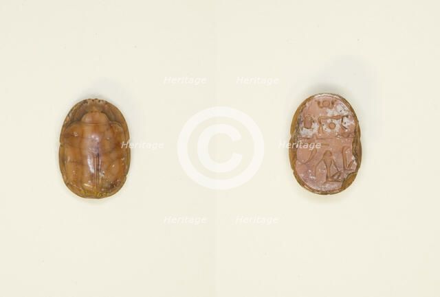 Scarab with Hieroglyphs, Egypt, Third Intermediate Period-Late Period, Dynasties 21/30... Creator: Unknown.
