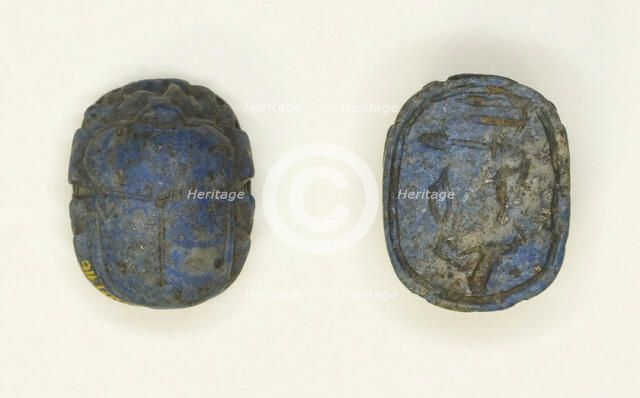 Scarab with Hieroglyphs, Egypt, Third Intermediate Period-Late Period, Dynasty 21-26 (abt 1069... Creator: Unknown.