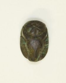 Scaraboid: Cow Head with Rosette, Egypt, New Kingdom, Dynasties 18-20 (about 1550-1069 BCE). Creator: Unknown