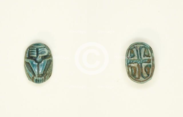 Scaraboid: Crouched Human Figure Shown in Profile, Egypt, New Kingdom, Dynasties 18-20... Creator: Unknown.