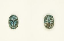 Scaraboid: Crouched Human Figure Shown in Profile, Egypt, New Kingdom, Dynasties 18-20... Creator: Unknown
