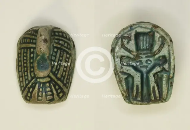 Scaraboid: Duck with Head Resting on Back, Egypt, New Kingdom, Dynasty 18 (about 1550-1295 BCE). Creator: Unknown.