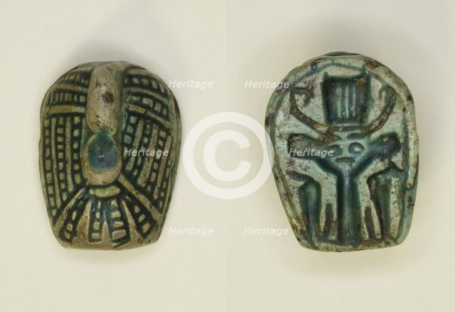 Scaraboid: Duck with Head Resting on Back, Egypt, New Kingdom, Dynasty 18 (about 1550-1295 BCE). Creator: Unknown.