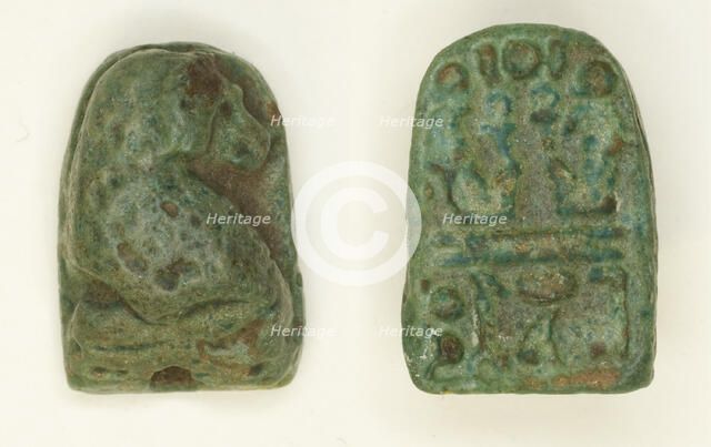 Scaraboid: Squatting Baboon, Egypt, New Kingdom, Dynasties 18-20 (about 1550-1069 BCE). Creator: Unknown.