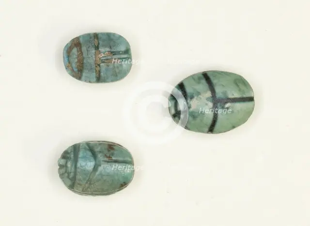 Scarabs with Inscriptions on Base, Egypt, Early Middle Kingdom-New Kingdom, Dynasties 11-20... Creator: Unknown.