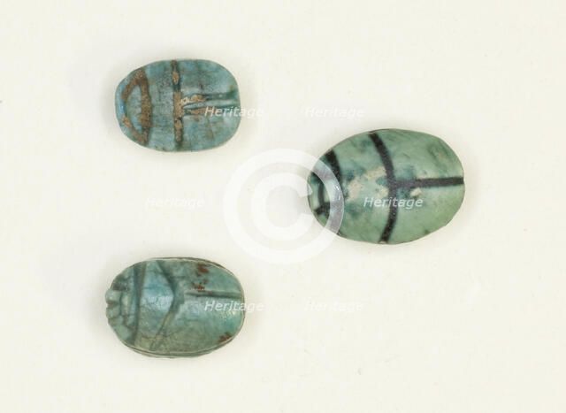 Scarabs with Inscriptions on Base, Egypt, Early Middle Kingdom-New Kingdom, Dynasties 11-20... Creator: Unknown.