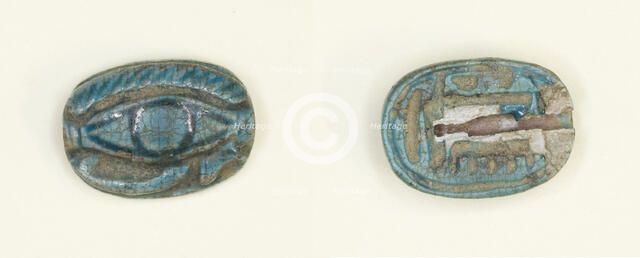 Scarboid Amulet with the Eye of the God Horus (Wedjat), Egypt, New Kingdom, Dynasty 18 (abt 1550... Creator: Unknown.