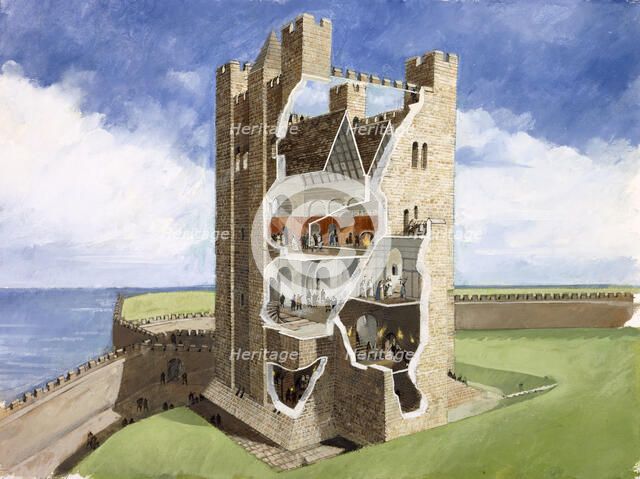 Scarborough Castle, 14th century, (1990-2010). Artist: Ivan Lapper.