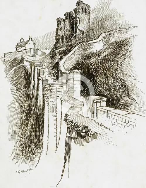 Scarborough Castle, North Yorkshire, 1892-1933. Artist: Charles George Harper.