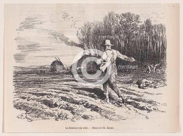 Scattering Seed, from "Le Magasin Pittoresque", May 1857. Creator: Charles Tamisier.