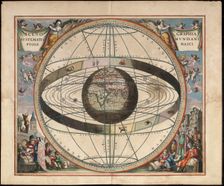 Scenography of the Ptolemaic cosmography (From Andreas Cellarius Harmonia Macrocosmica), c. 1660. Artist: Loon, Johannes van (c. 1611-1686)
