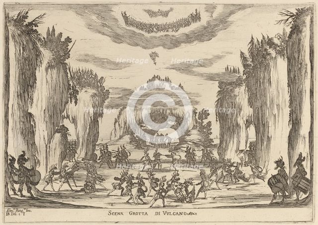 Scena Grotto d'Vulcano, 1637. Creator: Stefano della Bella.