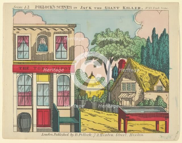 Scene 13, from Jack the Giant Killer, Trick Scene for a Toy Theater, 1870-90. Creator: Benjamin Pollock.