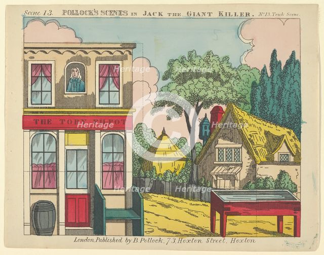 Scene 13, from Jack the Giant Killer, Trick Scene for a Toy Theater, 1870-90. Creator: Benjamin Pollock.