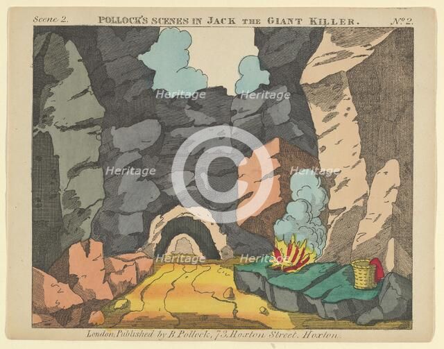 Scene 2, from Jack the Giant Killer, Scenes for a Toy Theater, 1870-90. Creator: Benjamin Pollock.