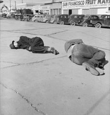 Scene along "Skid Row", Howard Street, San Francisco, California, 1937. Creator: Dorothea Lange