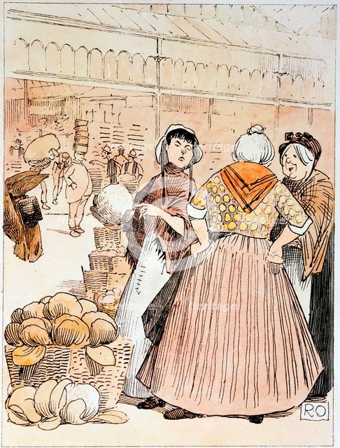 Scene at Covent Garden fruit and vegetable market, London, early 20th century. Artist: Unknown