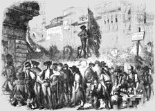 Scene at a Barricade during the recent Spanish Insurrection 1854. Creator: Unknown