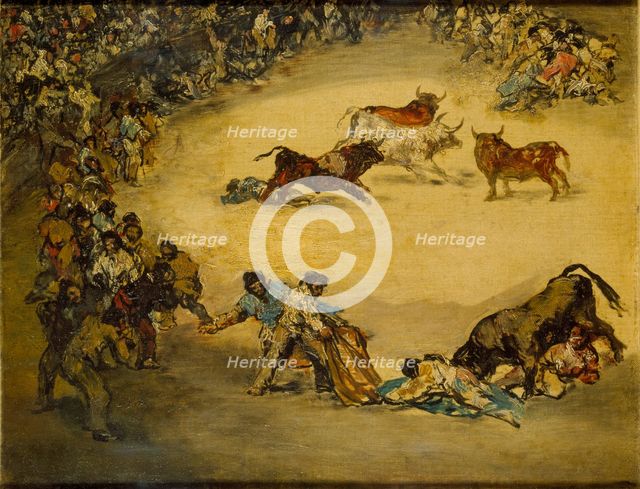 Scene at a Bullfight: Diversion de Espana, c1766-1828. Artist: Francisco Goya.