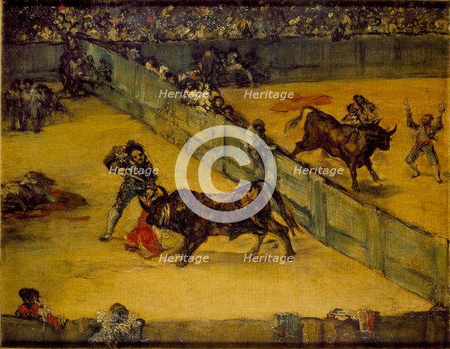 Scene at a Bullfight: Division de place, c19th century. Artist: Francisco Goya.