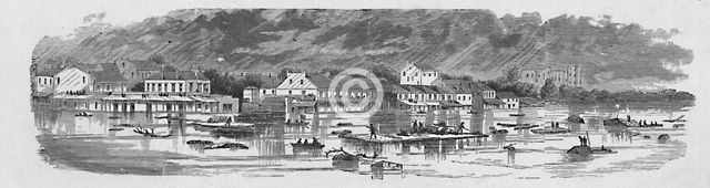 'Scene at Baton Rouge during the Floods of 1874', 1883. Artist: Unknown.