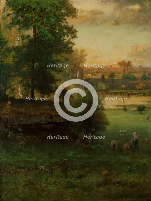 Scene At Durham, An Idyll, 1882-85. Creator: George Inness.