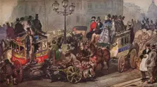 Scene at Ludgate Circus 1850. Artists: Otto Limited, Eugene Louis Lami