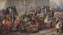Scene at Ludgate Circus 1850. Artists: Otto Limited, Eugene Louis Lami