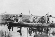 Scene at Moravian Mission Station on the Kuskokwim River, between c1900 and c1930. Creator: Unknown