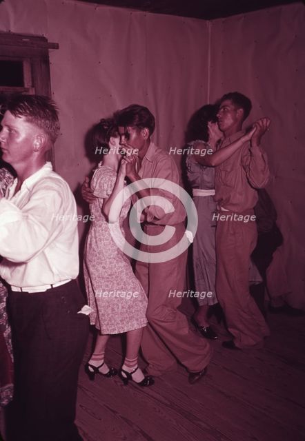 Scene at square dance, McIntosh County, Oklahoma, 1939 or 1940. Creator: Russell Lee.