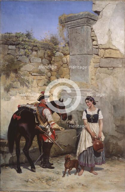 Scene at the Well, 1890. Artist: Willewalde, Gottfried (Bogdan Pavlovich) (1818-1903)