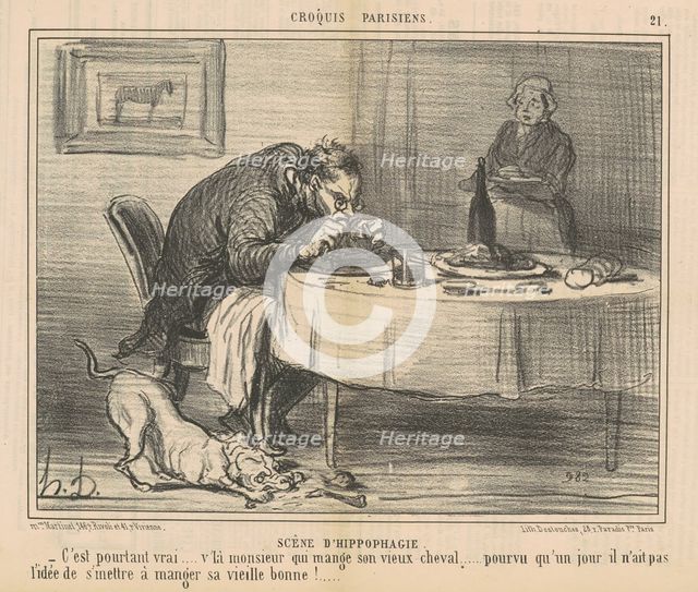 Scène d'Hippophagie, 19th century. Creator: Honore Daumier.